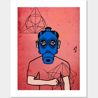 Sonatrach NFT - MaleMask with PixelEye Color and BlueSkin on TeePublic Posters and Art